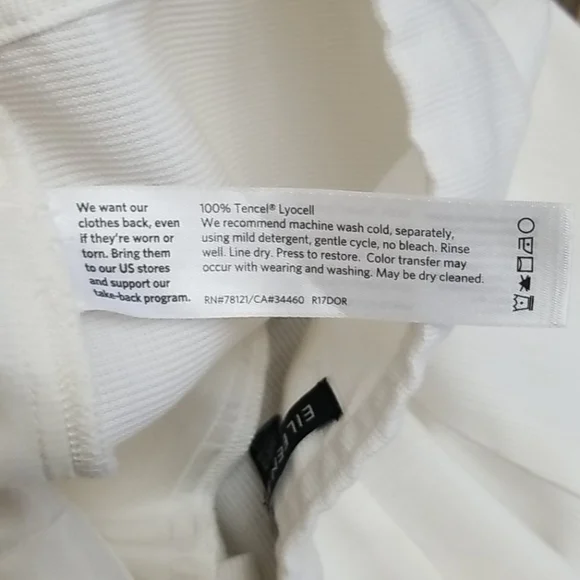 Eileen Fisher Wide Leg White Pleated Trouser Pants Medium - Picture 5 of 8